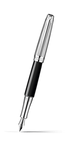 Silver-Plated, Rhodium-Coated LÉMAN™ BICOLOR Black Fountain Pen