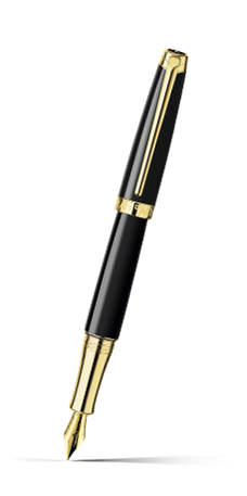 Gold-plated LÉMAN EBONY BLACK fountain pen