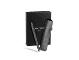ECRIDOR™ BLACK LINES Set Ballpoint Pen and Leather Case