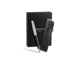 Set Ballpoint Pen Léman™ Damier & Black Leather Case