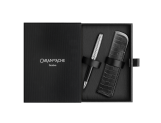 Set Ballpoint Pen Léman™ Damier & Black Leather Case