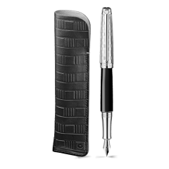 Set Fountain Pen Léman™ Damier & Black Leather Case