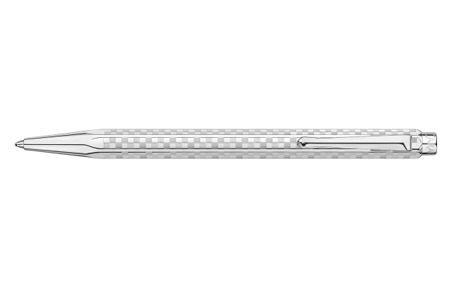 Set Ballpoint Pen Ecridor™ Damier Grey Silver & Black Leather Case